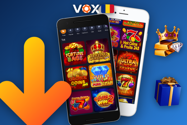 Aplicația mobilă VOX Casino cu slot deschis pe smartphone, oricând și oriunde