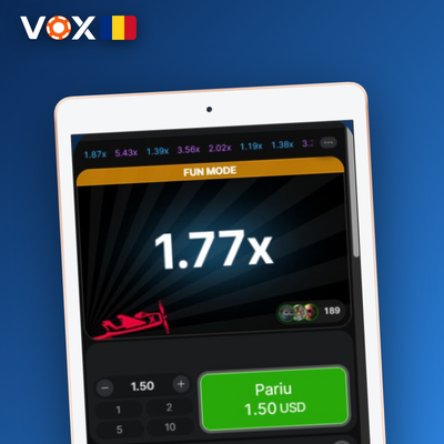 Pictogramă chat live Aviator la VOX Casino pentru comunicare cu jucătorii din rundă