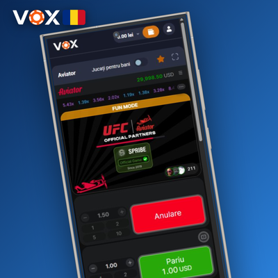 Pictogramă dual bet pentru jocul Aviator disponibil la VOX Casino
